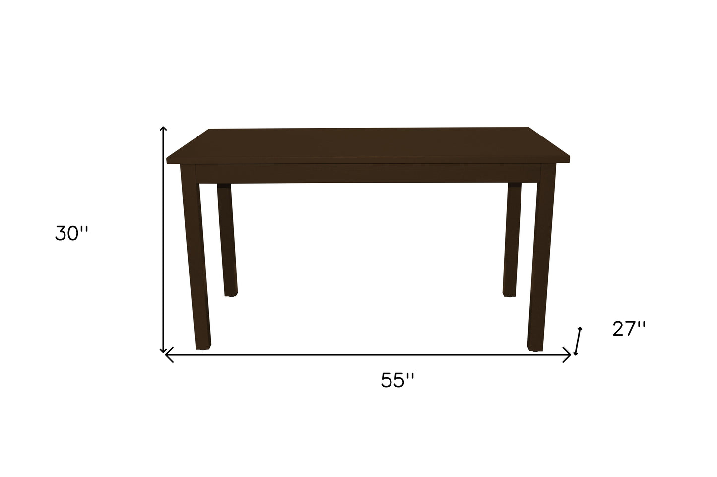 60" Coffee Solid Wood Dining Table