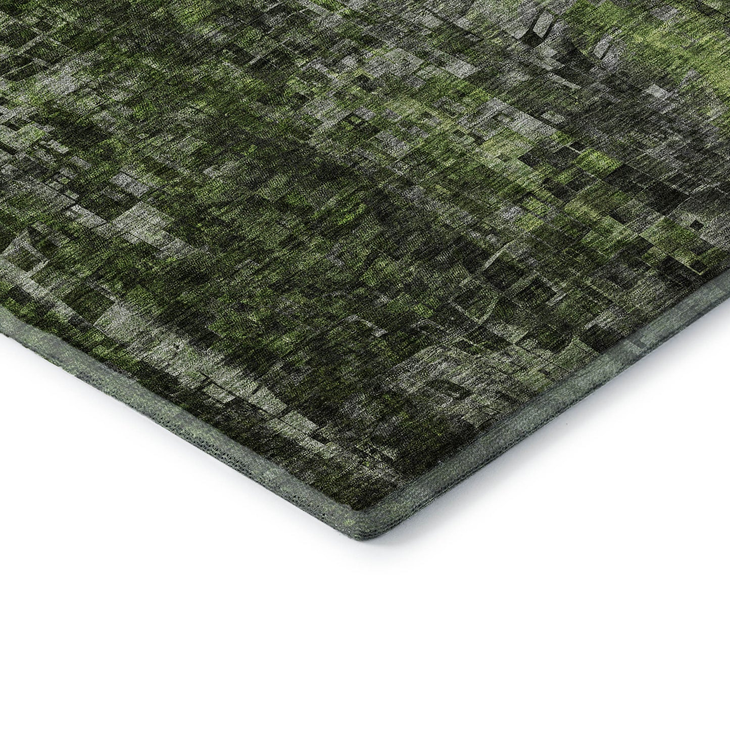 9' X 12' Green And Gray Abstract Washable Area Rug With UV Protection-8