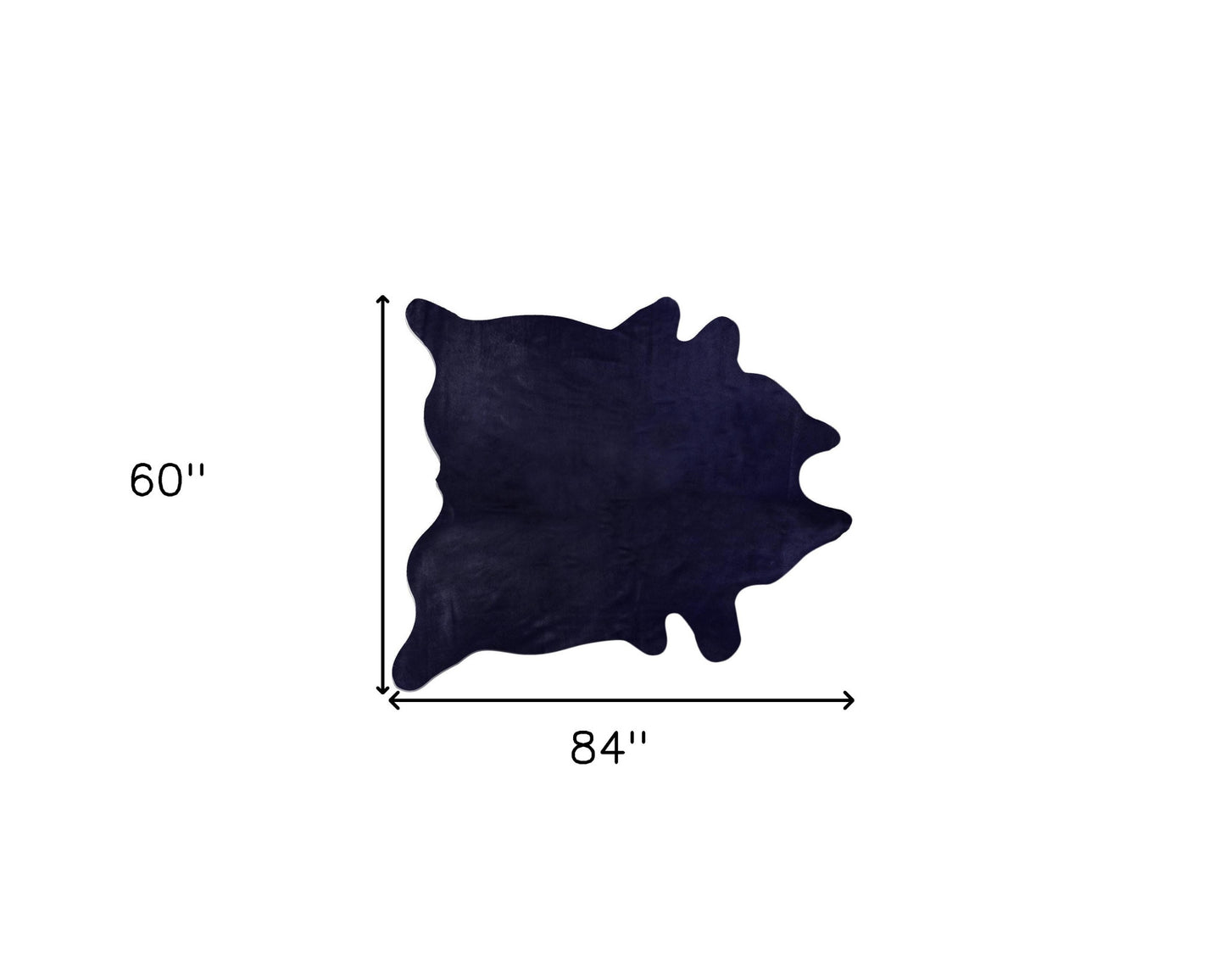 5' X 7' Midnight Cowhide Hand Knotted Area Rug-2