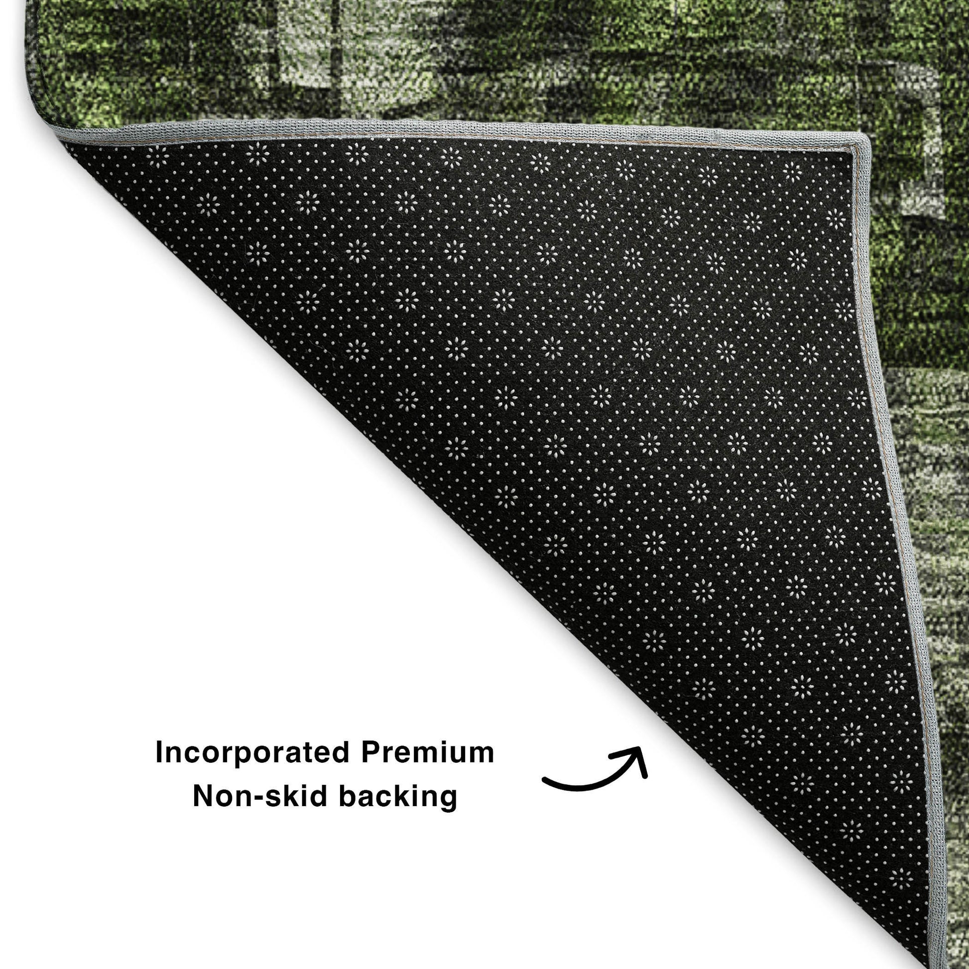 9' X 12' Green And Gray Abstract Washable Area Rug With UV Protection-7