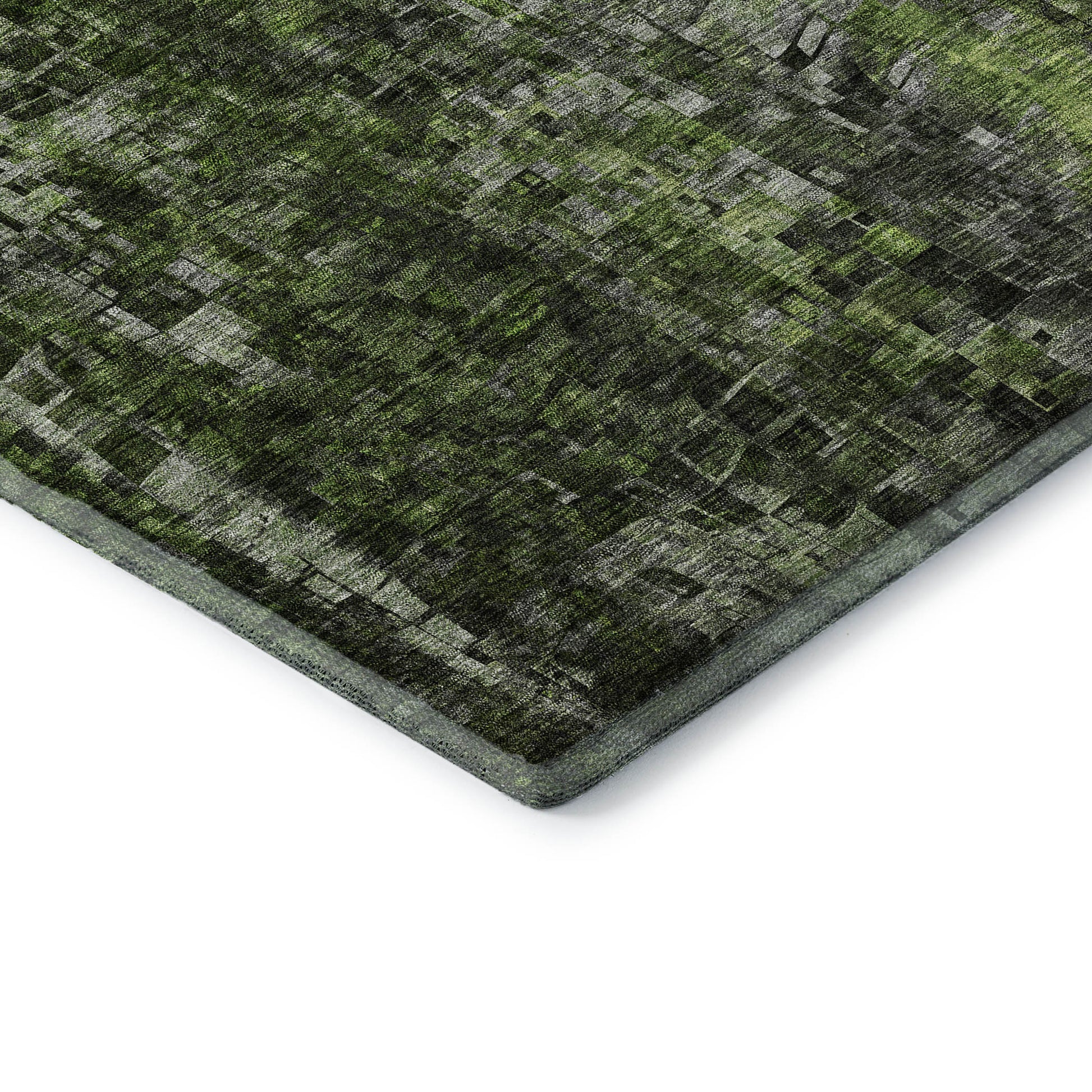 9' X 12' Green And Gray Abstract Washable Area Rug With UV Protection-8