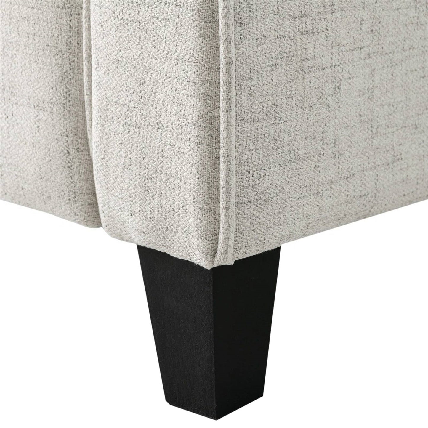 Modern Upholstered Loveseat Sofa in Cream Microfiber with Button Tufted Cushions-3