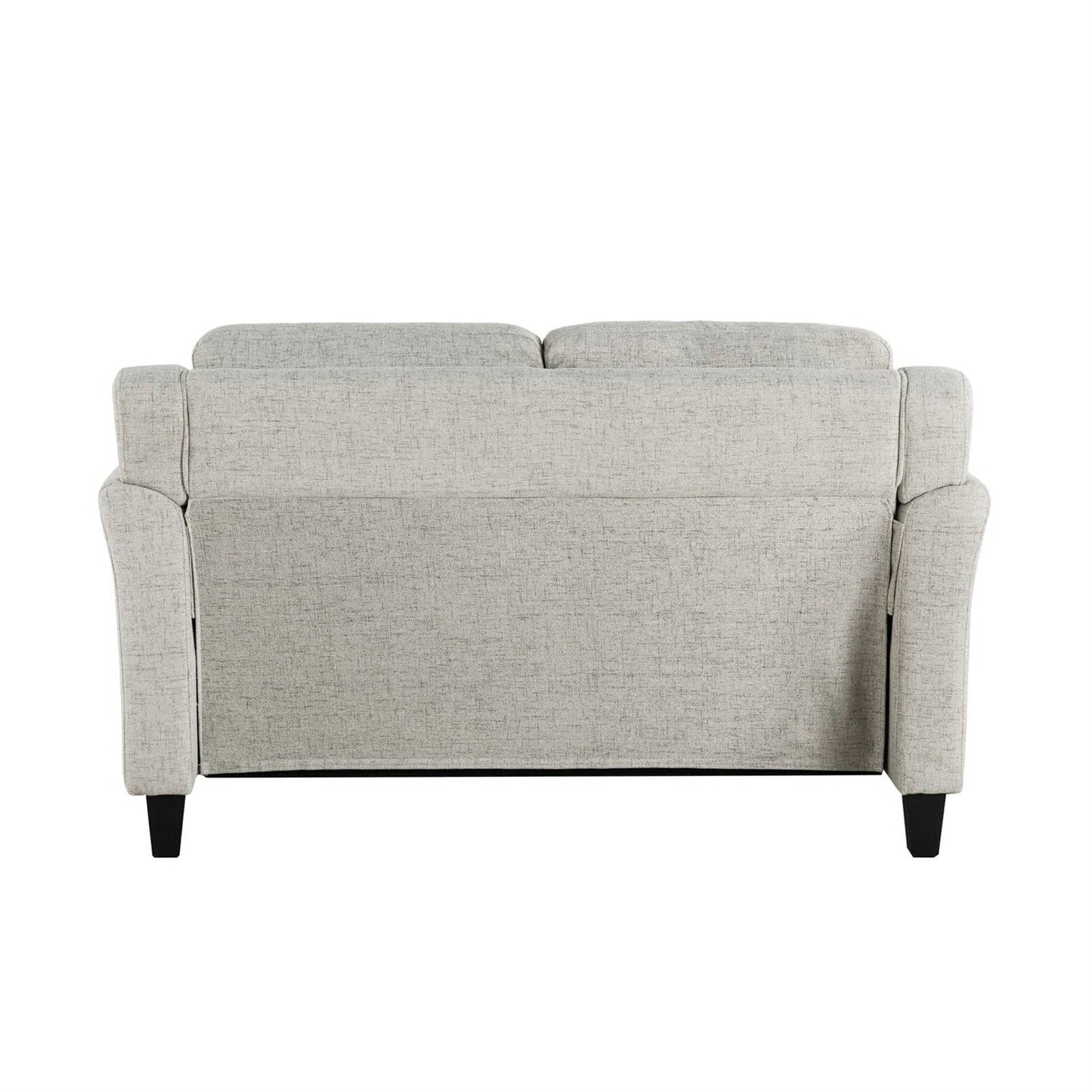 Modern Upholstered Loveseat Sofa in Cream Microfiber with Button Tufted Cushions-4